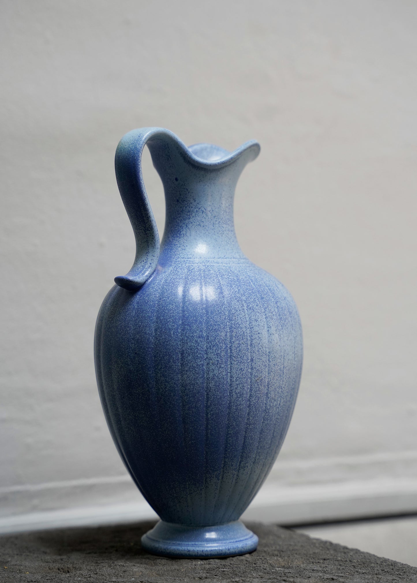 Blue Stoneware Pitcher by Gunnar Nylund