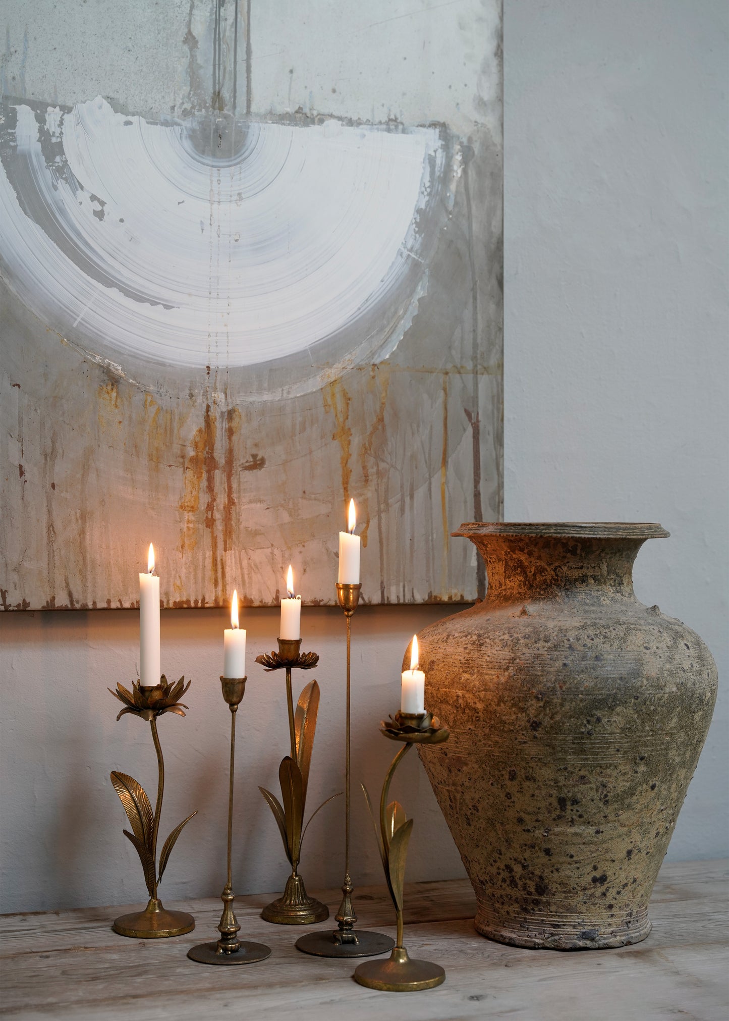 Brass Floral Candle Holder I