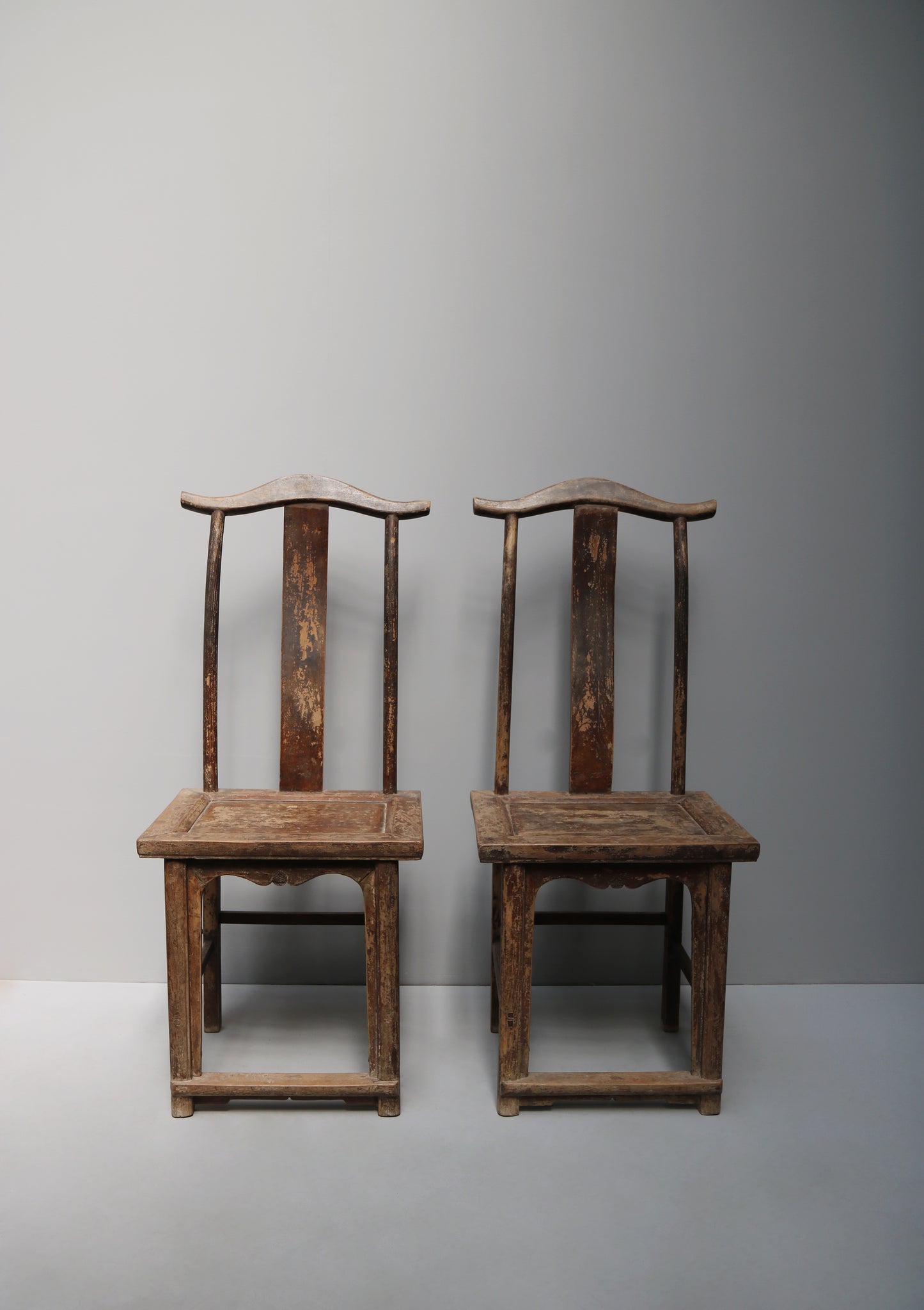 PAIR OF CHINESE YOKEBACK CHAIRS #C