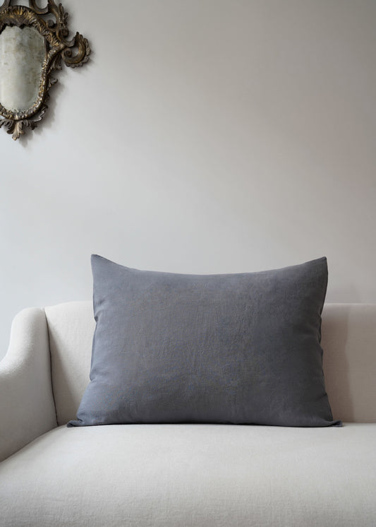 LINEN CUSHION COVER LARGE - DENIM
