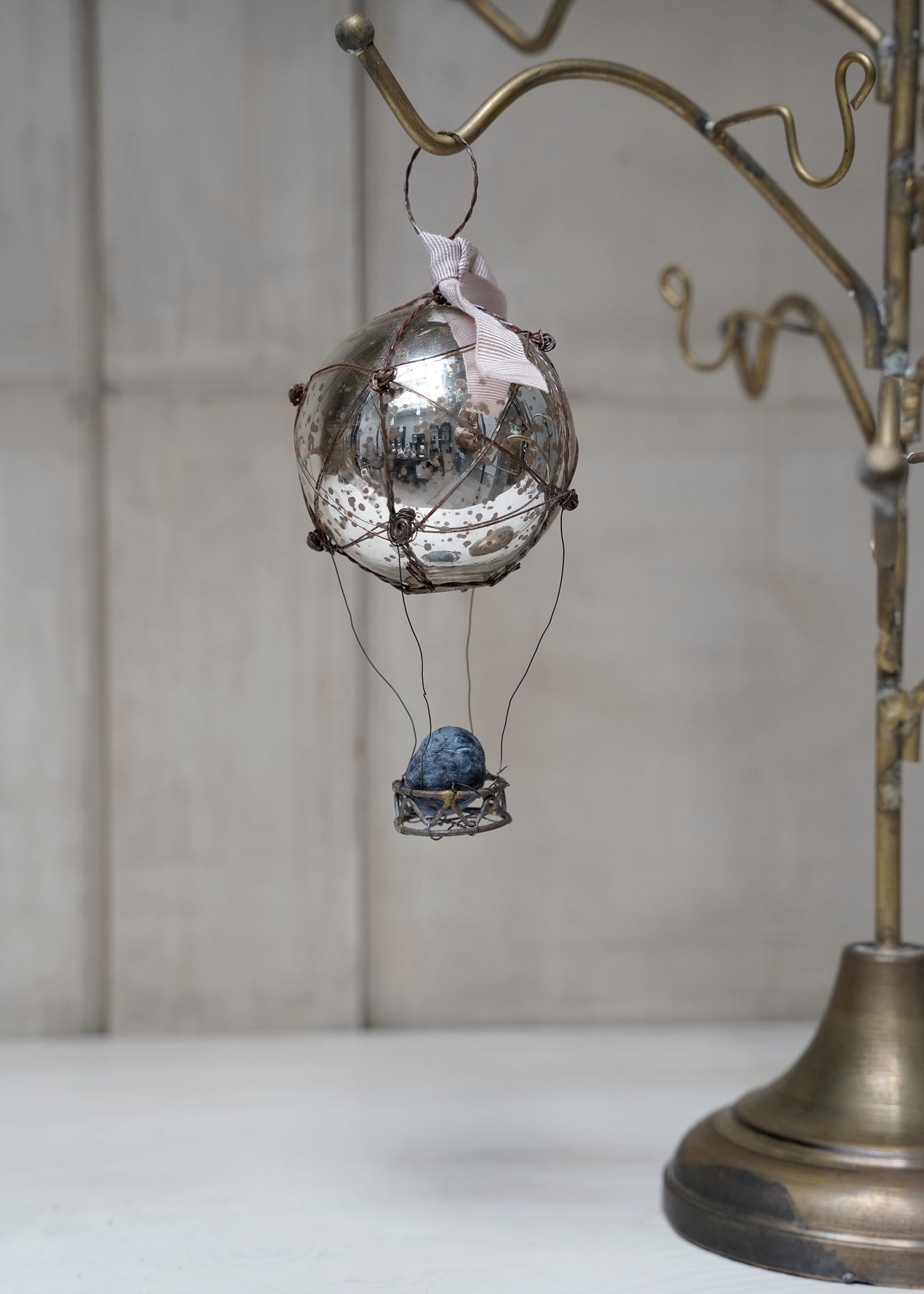 Hanging hot air balloon in glass