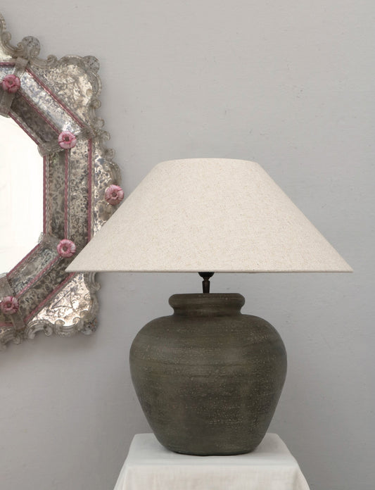 TERRACOTTA LAMP ANTIQUE GREEN – SMALL