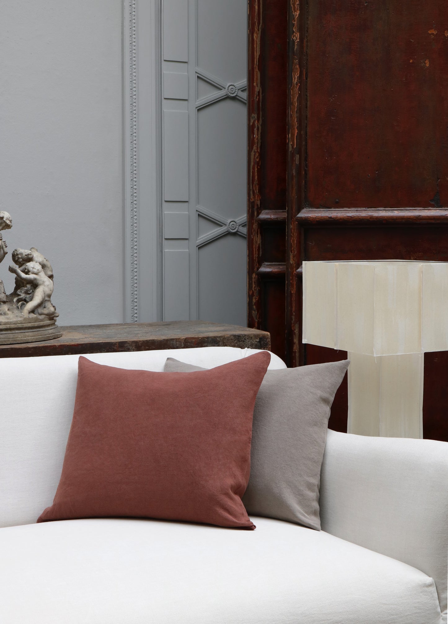 Heavy Linen Cushion Cover - Mattone