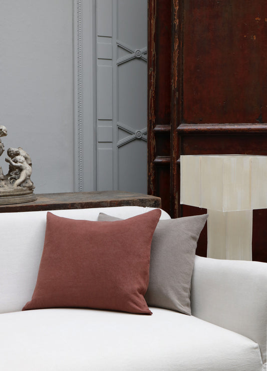 Heavy Linen Cushion Cover - Mattone