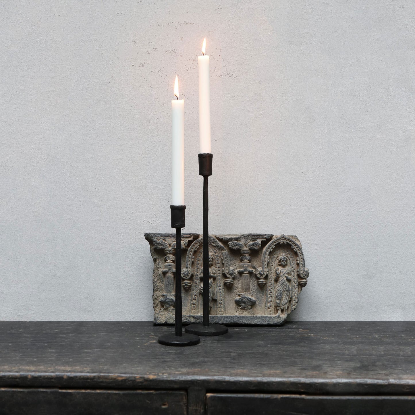 Blackened Iron Candle Holder - Large