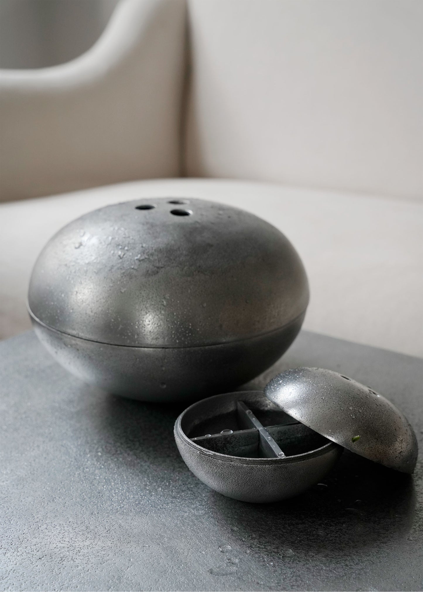 Runde Aluminiumvase - Klein