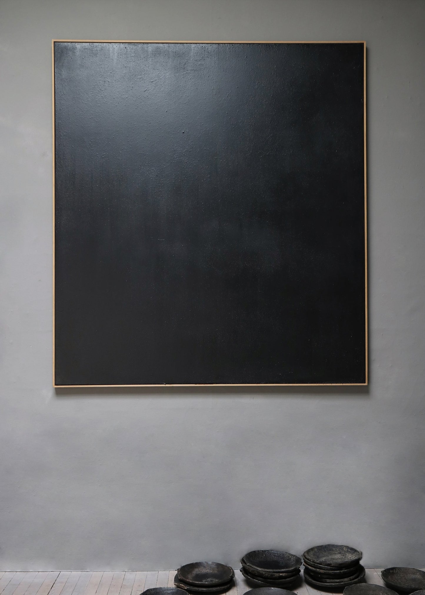 OIL, ASH AND PIGMENT ON CANVAS #1 BY RASMUS ROSENGAARD