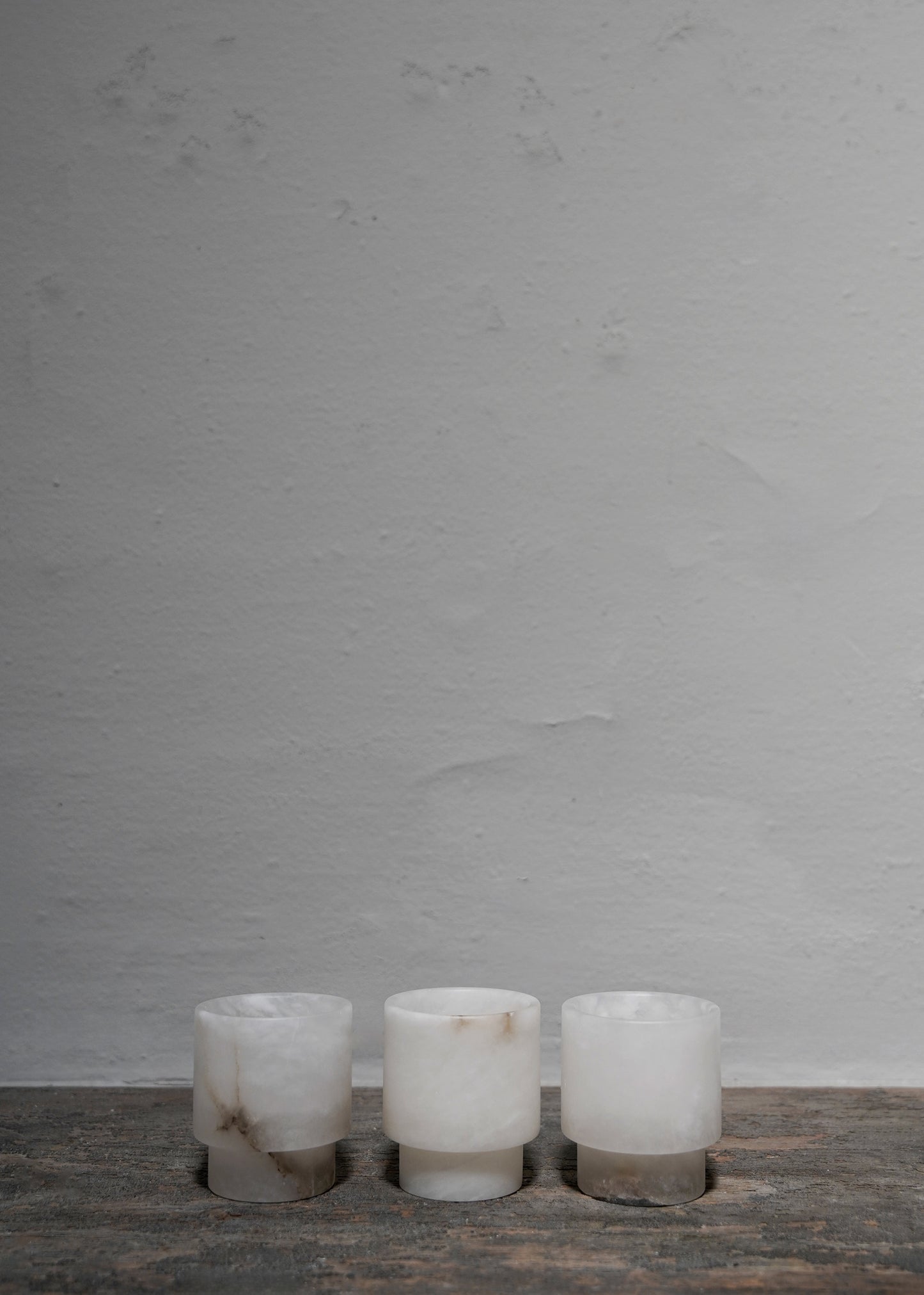 "Tea light Small in white alabaster #1" by Michaël Verheyden