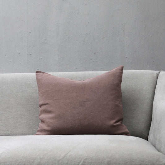 Linen cushion in Dusty Rose from the Italian luxury bedding brand Society Limonta.