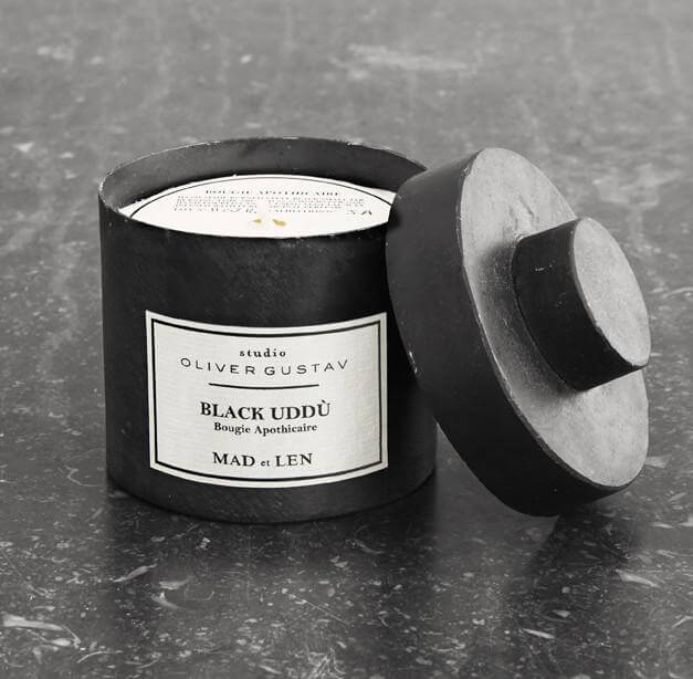 scented candle in iron jar black uddu by mad et len