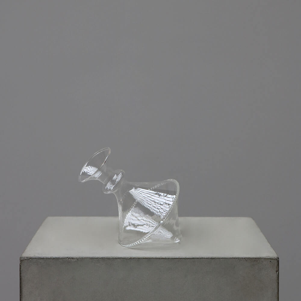 Mouthblown glass vase minimalistic interior design
