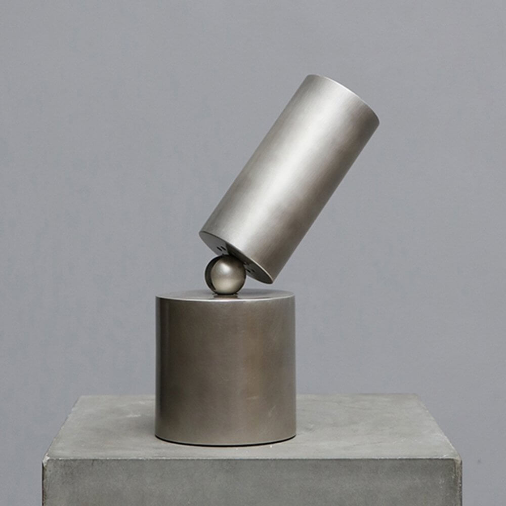 CYLINDER UPLIGHT in tarnished silver by Apparatus