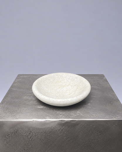 White travertine dish