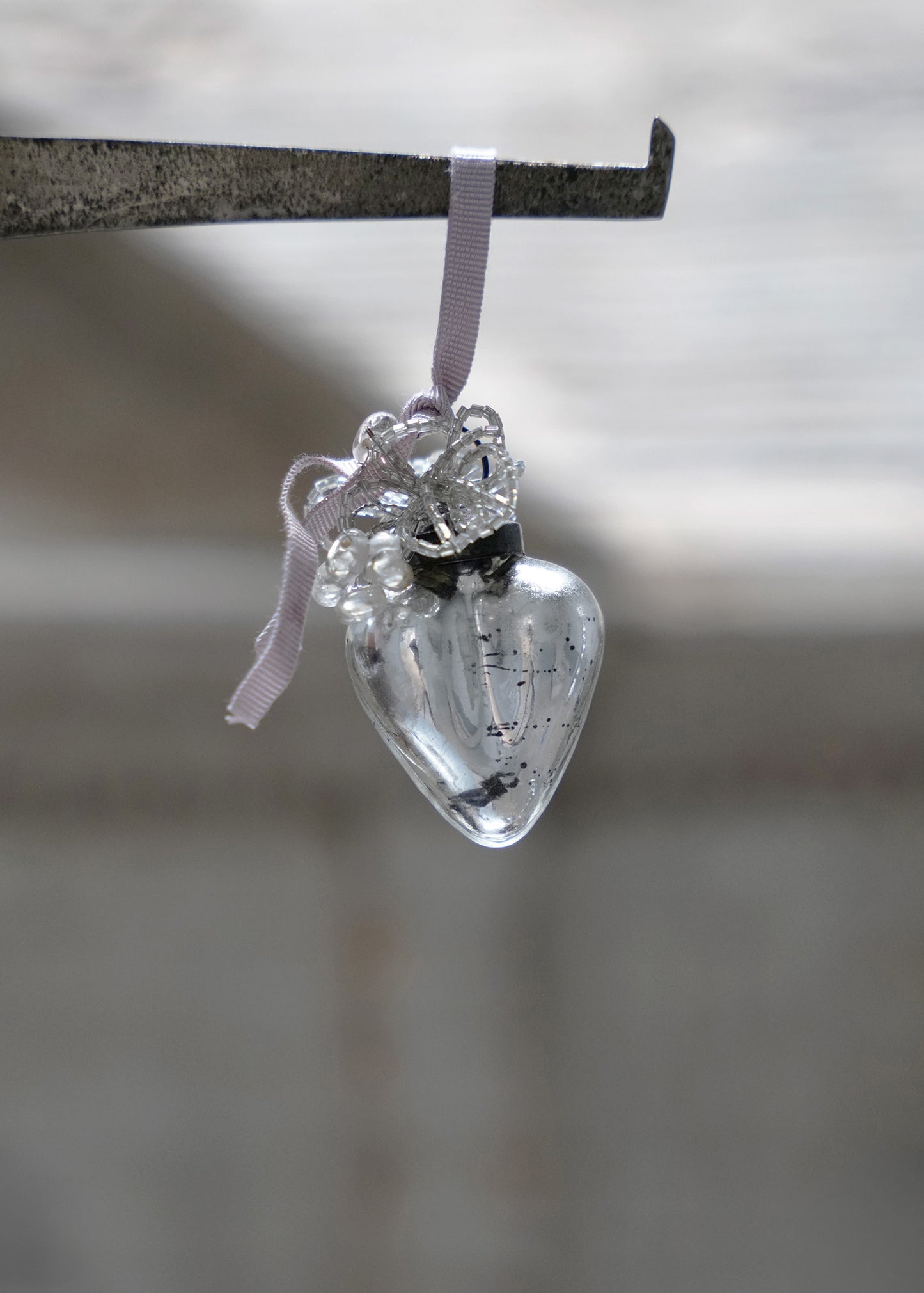 Bauble #11 Silver Heart Shaped