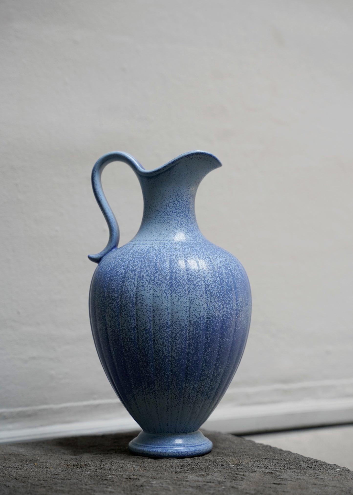Blue Stoneware Pitcher by Gunnar Nylund