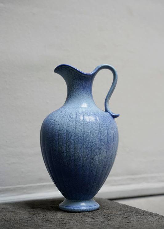 Blue Stoneware Pitcher by Gunnar Nylund