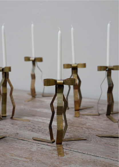 Bow Candle Holder - Brass