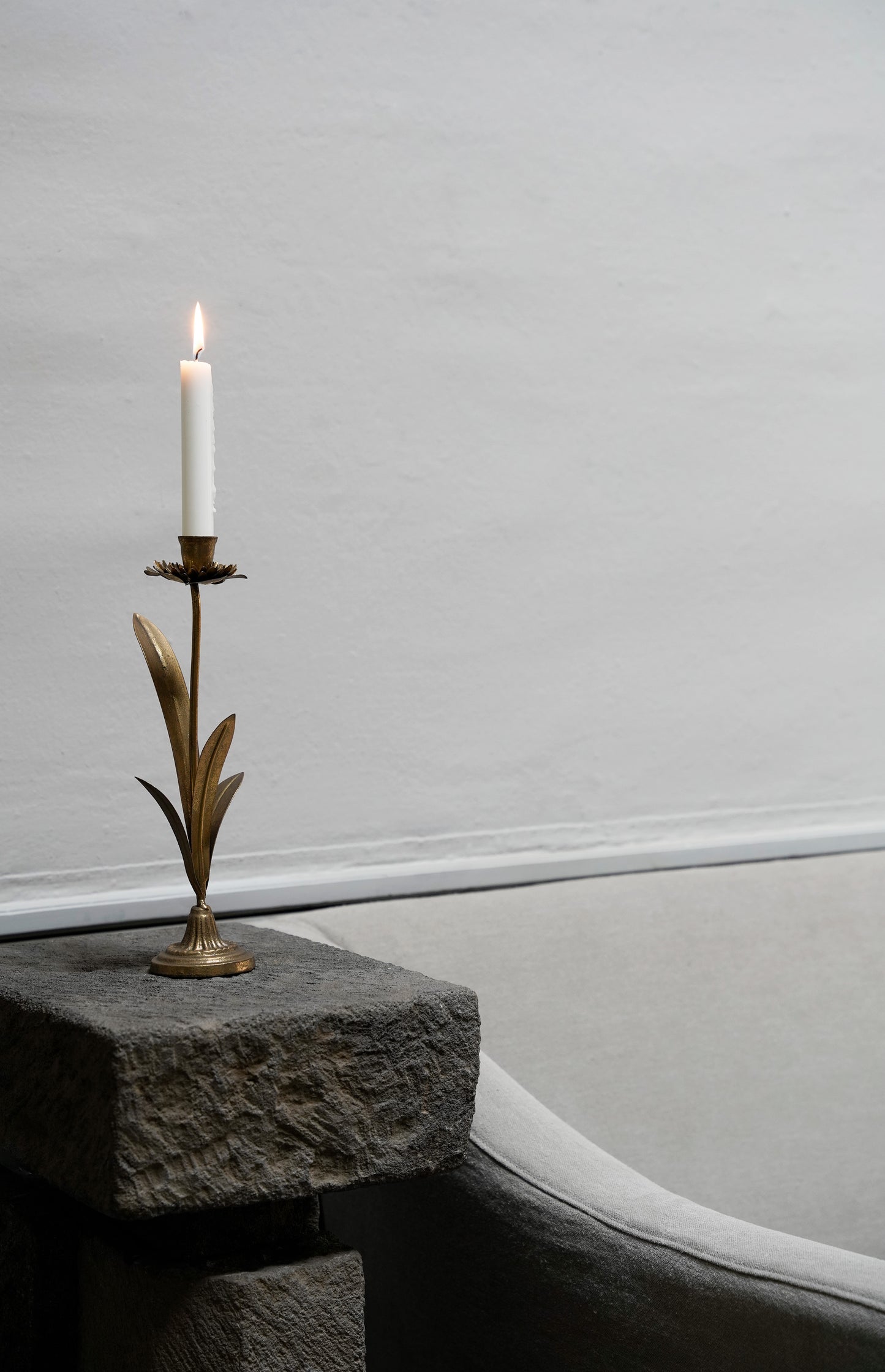 Brass Floral Candle Holder II