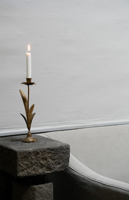 Brass Floral Candle Holder II
