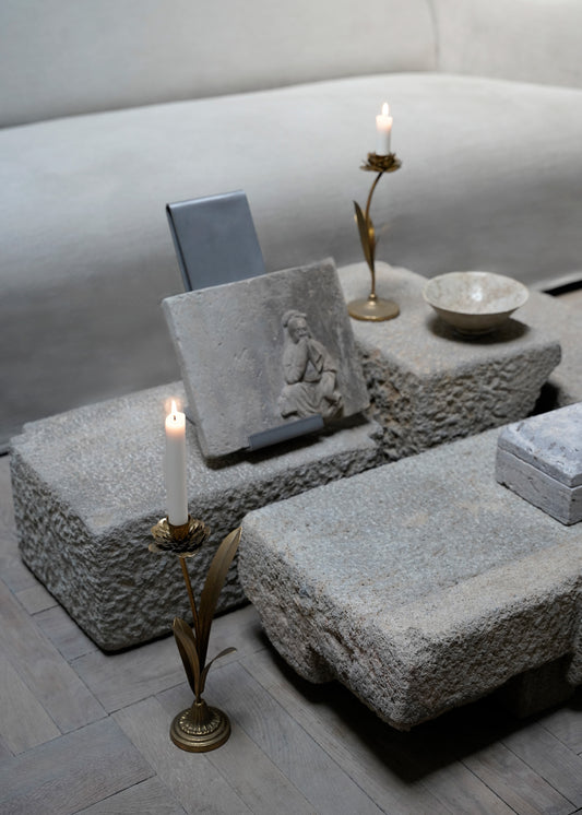 Brass Floral Candle Holder III