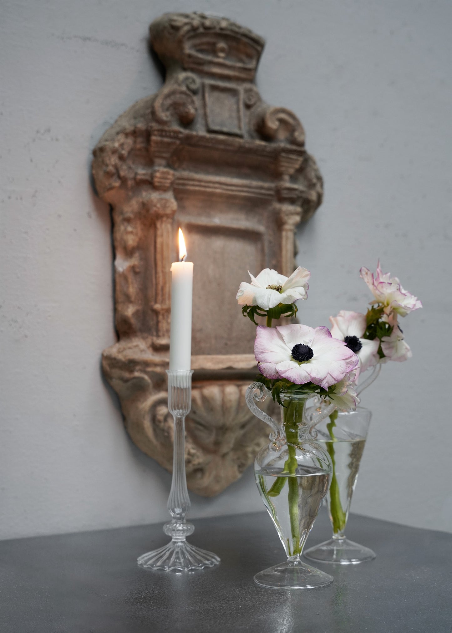 Mouth Blown Glass Candleholder - Small