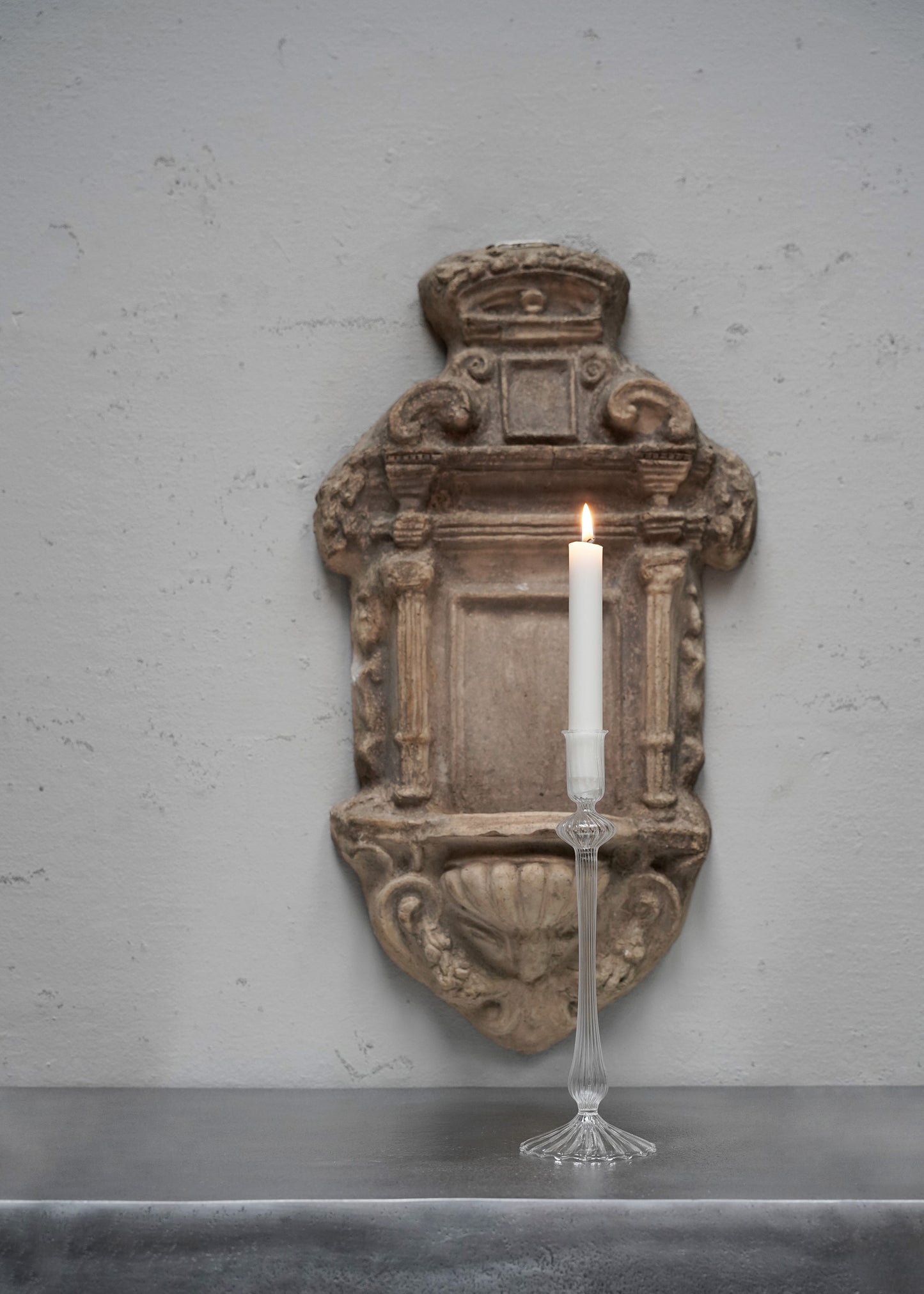 Mouth Blown Glass Candleholder - Large