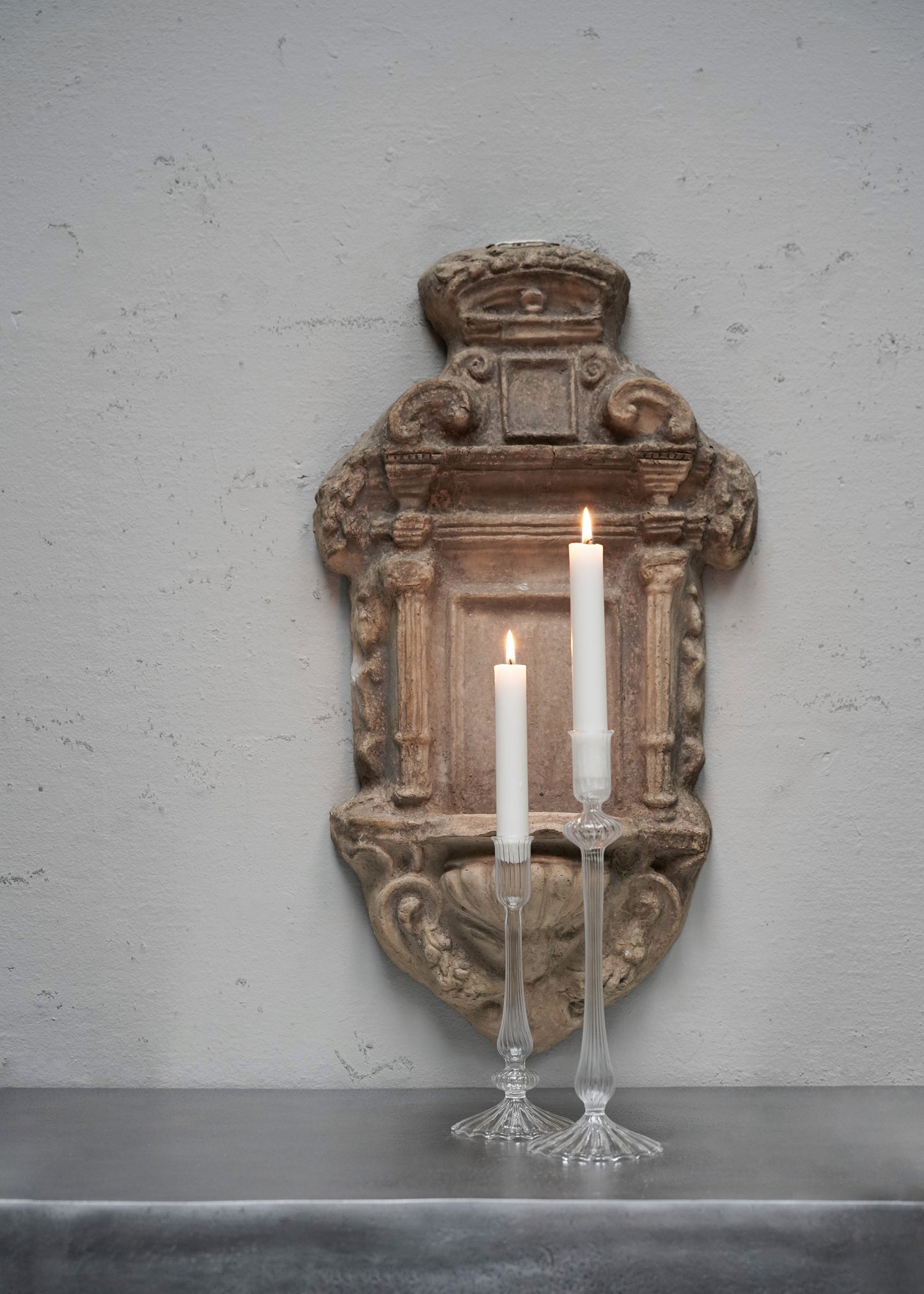 Mouth Blown Glass Candleholder - Small