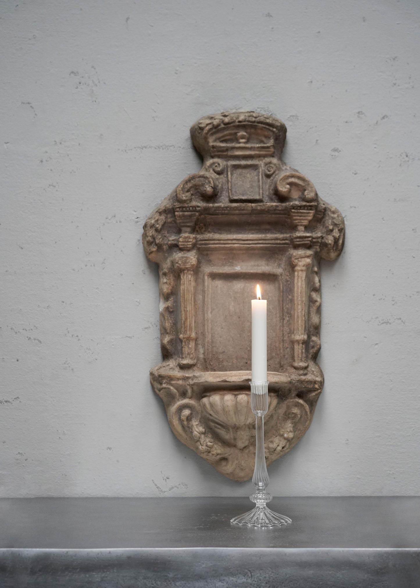 Mouth Blown Glass Candleholder - Small