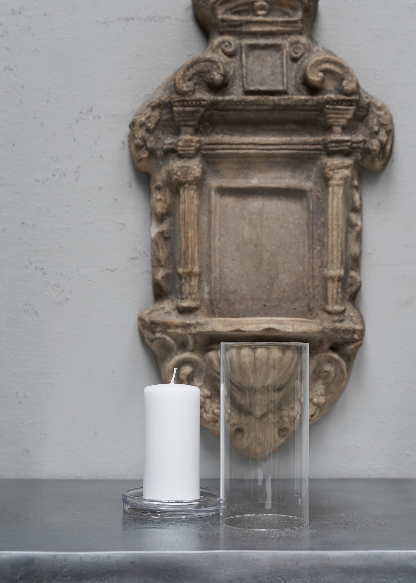 Glass cylinder candle holder - Small