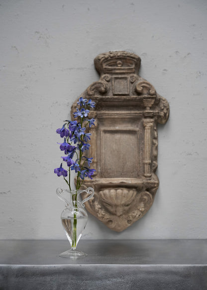 Mouth blown glass vase with handles - Low