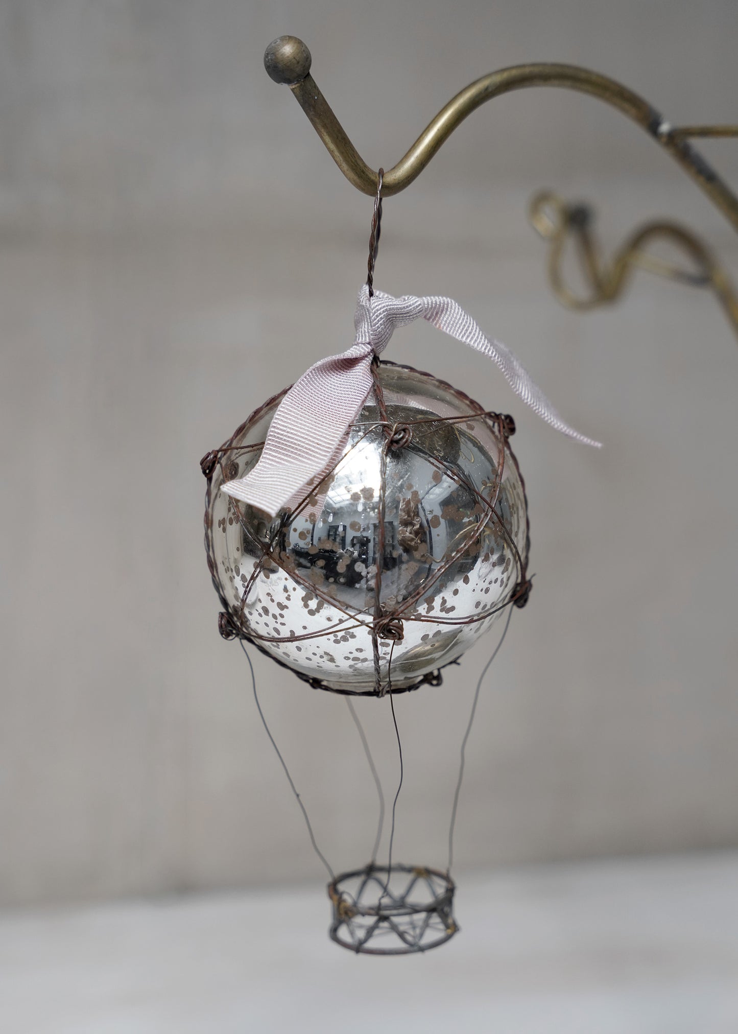 Hanging hot air balloon in glass