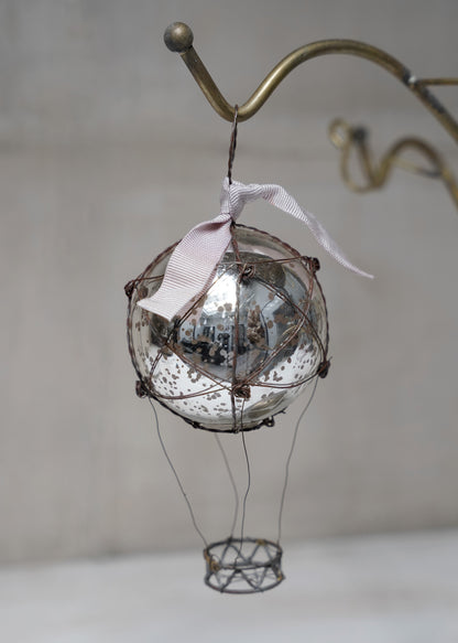 Hanging hot air balloon in glass