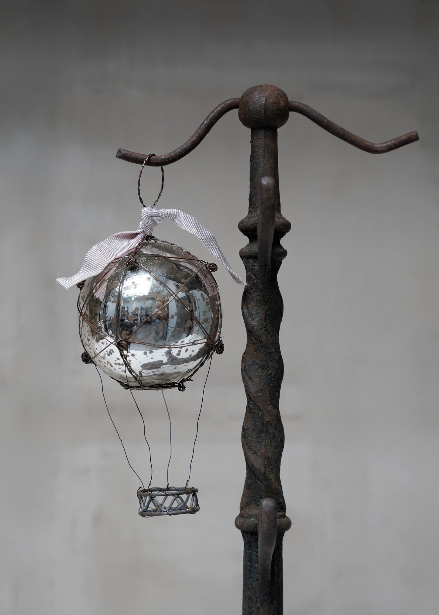 Hanging hot air balloon in glass