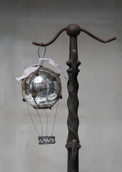 Hanging hot air balloon in glass