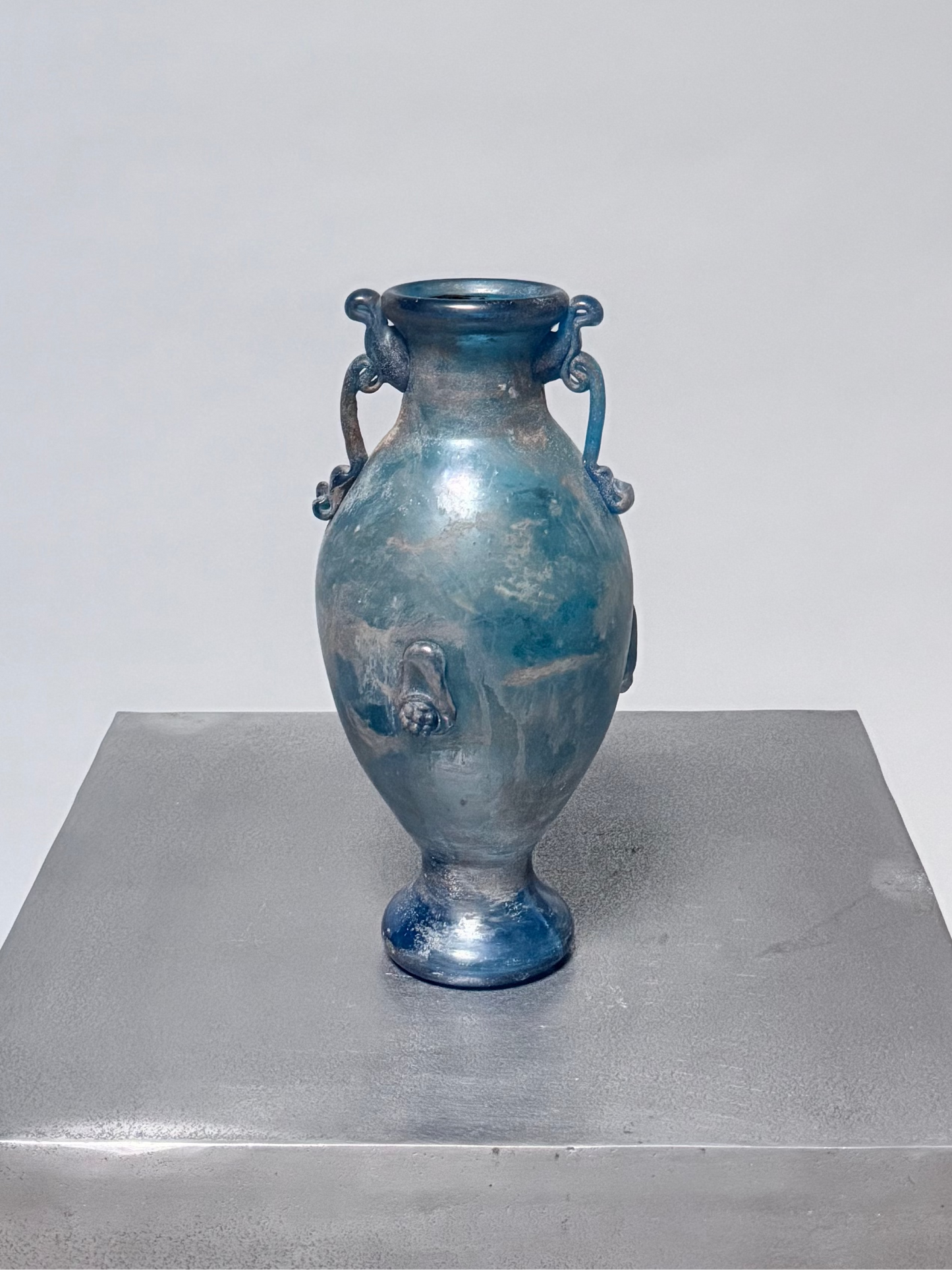 Blue glass vase