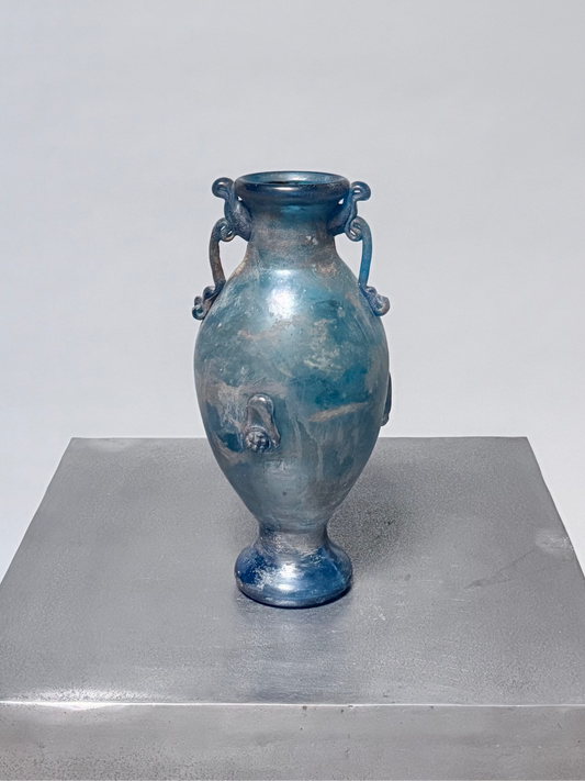 Blue glass vase