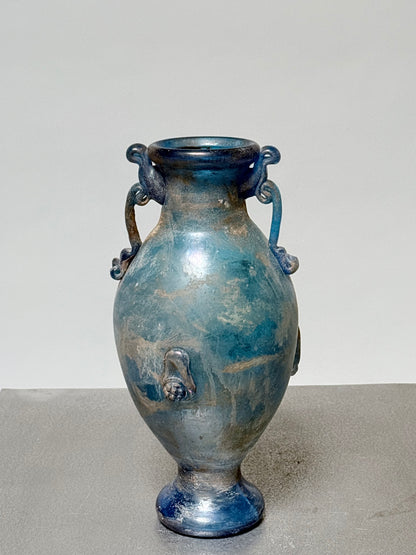 Blue glass vase