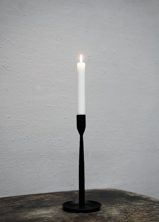 Iron candle holder with bowl base - Medium