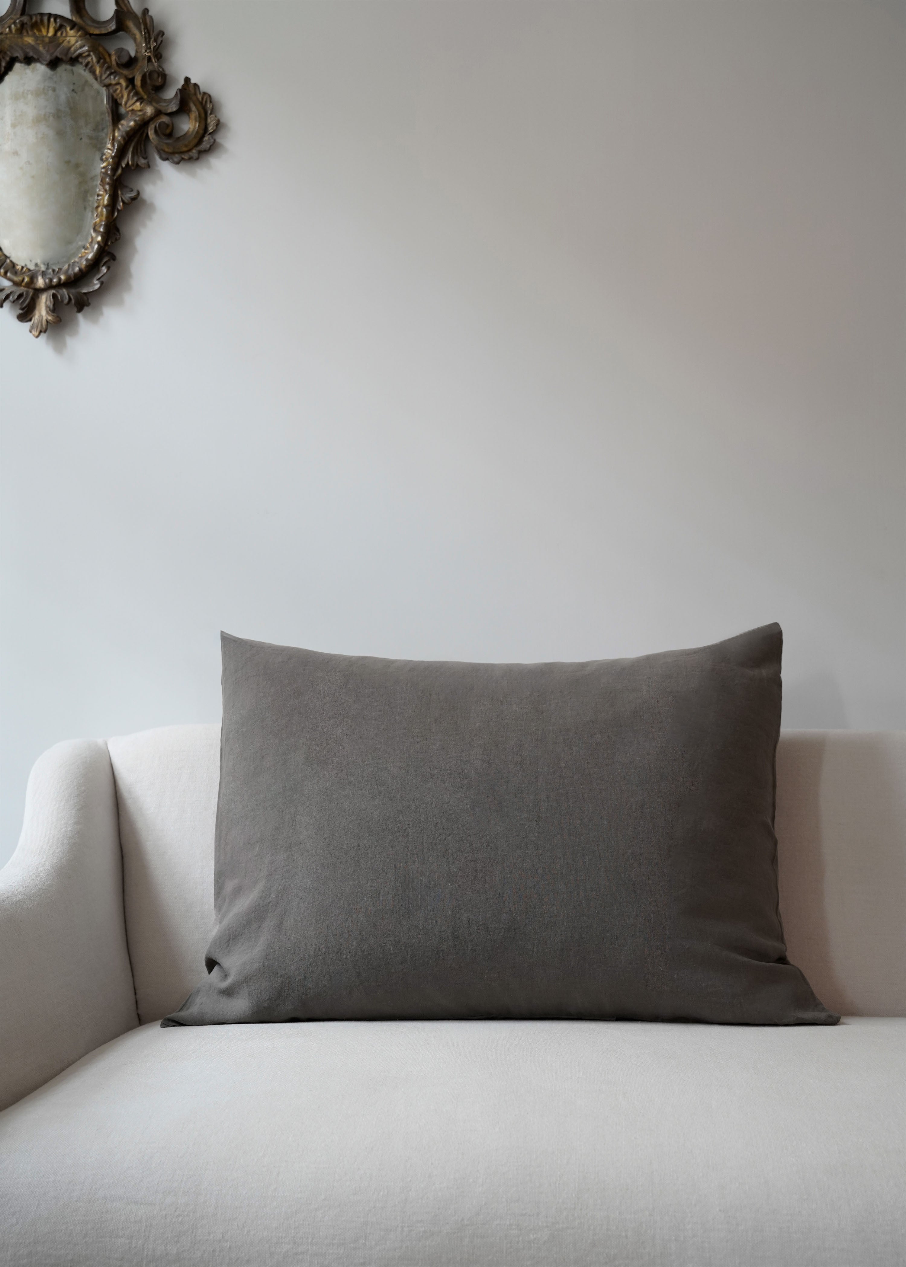 Grey linen cushion cover hotsell