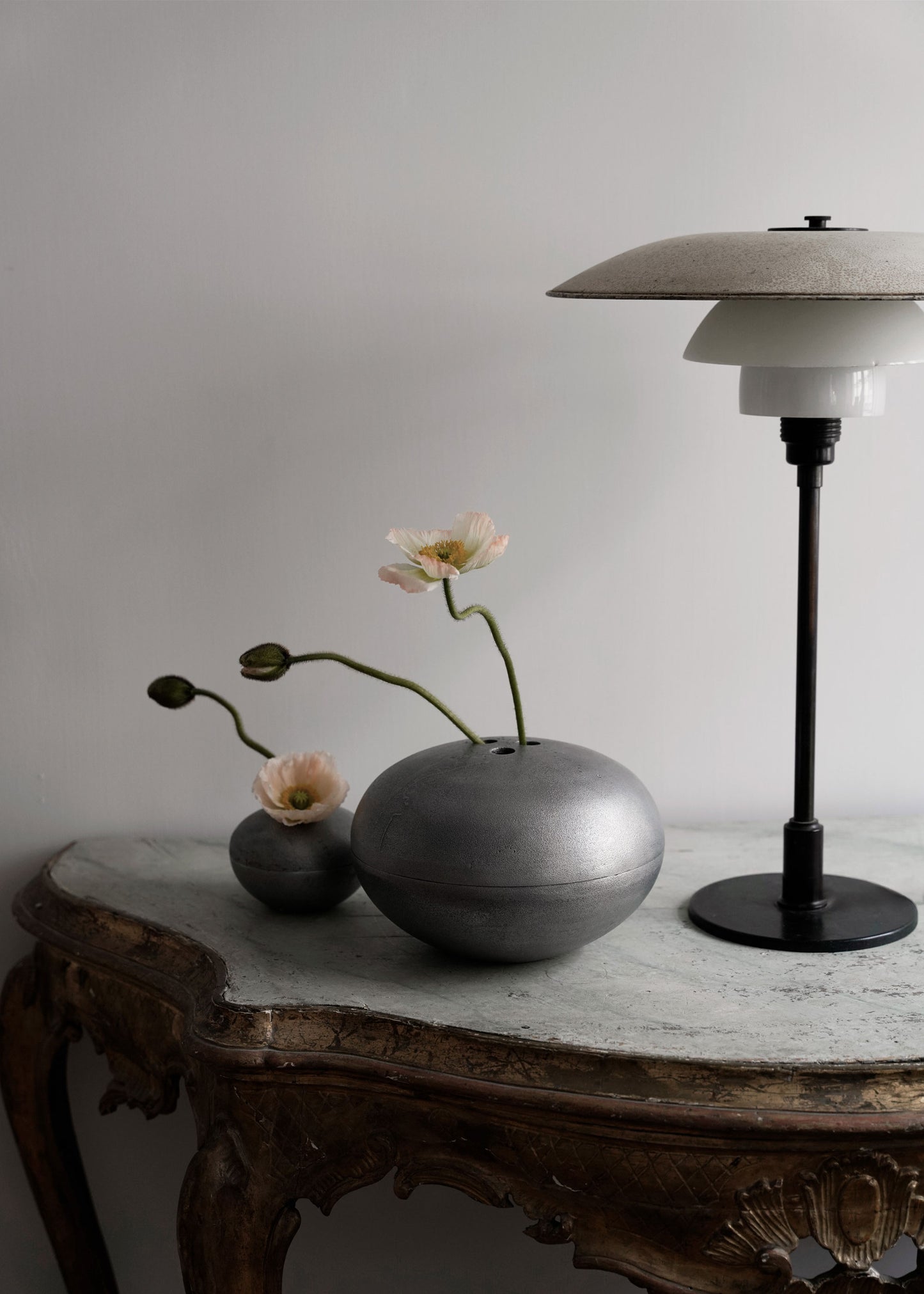 Runde Aluminiumvase - Klein