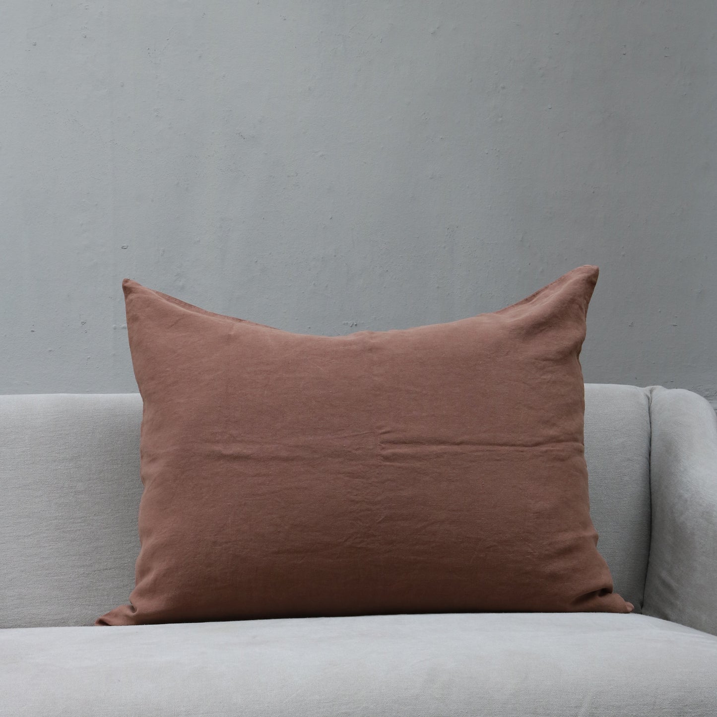 LINEN CUSHION COVER LARGE - Ruggine