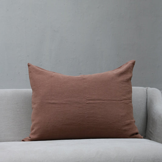 LINEN CUSHION COVER LARGE - Ruggine
