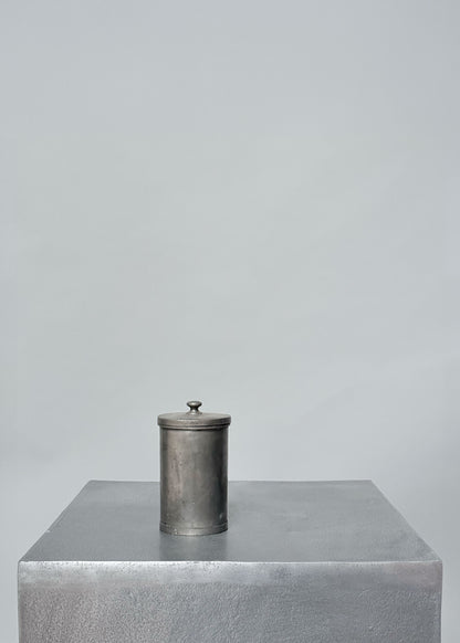 Old Silver Storage Jar with Lid