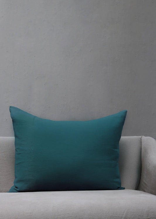 Linen Cushion Cover Large - Petroleum