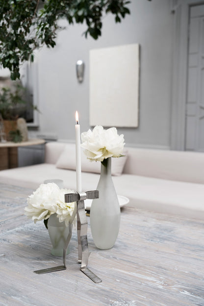 Bow Candle Holder - Silver Plated