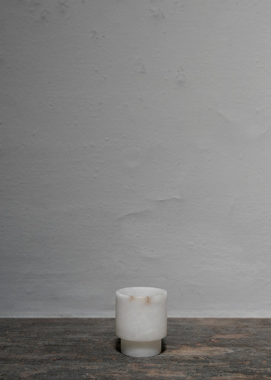 "Tea light Small in alabaster #1" by Michaël Verheyden