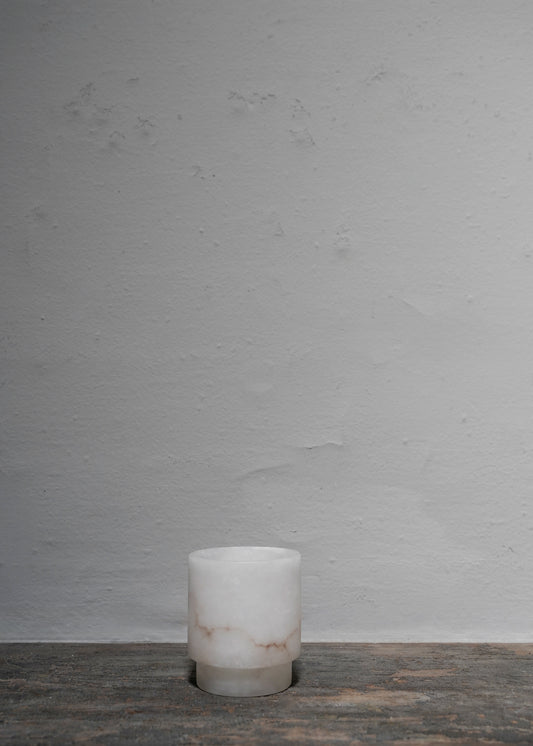 "Tea light Medium in alabaster #1" by Michaël Verheyden