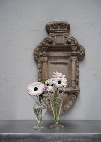 Mouth blown glass vase with handles - Low