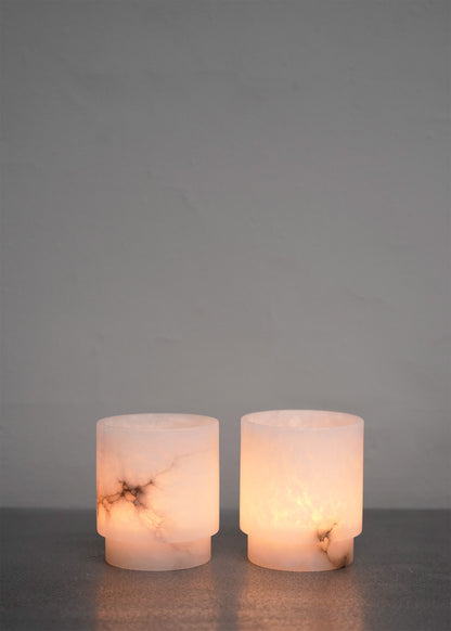 "Tea light Large in white alabaster" by Michaël Verheyden