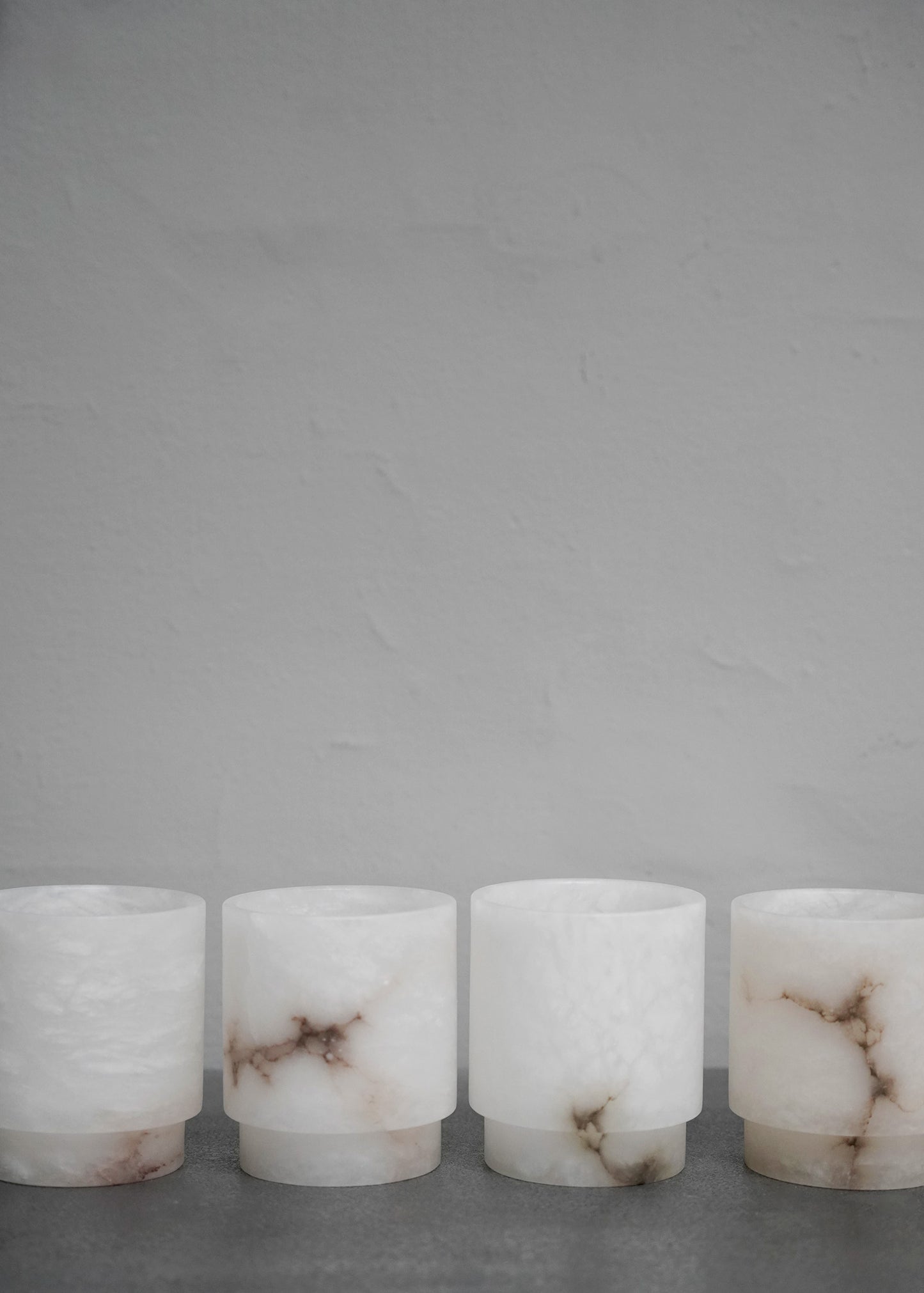 "Tea light Large in white alabaster" by Michaël Verheyden